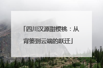 四川汉源甜樱桃：从背篓到云端的跃迁