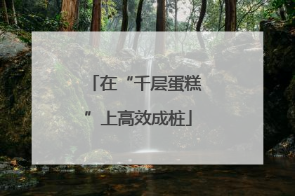 在“千层蛋糕”上高效成桩