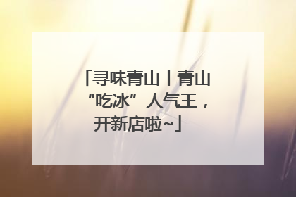 寻味青山丨青山“吃冰”人气王，开新店啦~