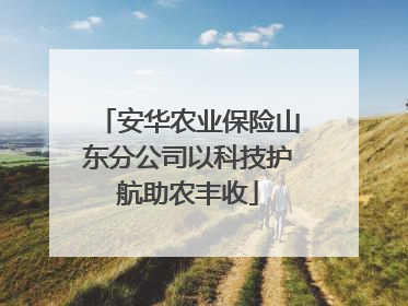 安华农业保险山东分公司以科技护航助农丰收