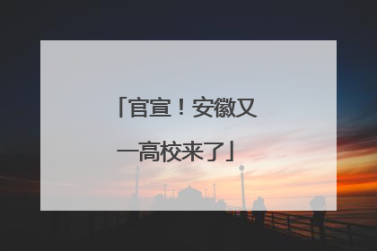 官宣！安徽又一高校来了