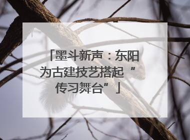 墨斗新声：东阳为古建技艺搭起“传习舞台”