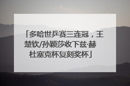 多哈世乒赛三连冠，王楚钦/孙颖莎收下兹·赫杜塞克杯复刻奖杯