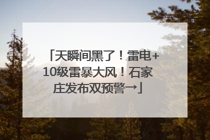 天瞬间黑了！雷电+10级雷暴大风！石家庄发布双预警→