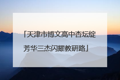 天津市博文高中杏坛绽芳华三杰闪耀教研路