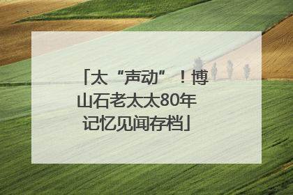 太“声动”！博山石老太太80年记忆见闻存档