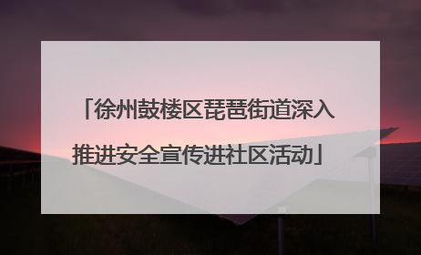 徐州鼓楼区琵琶街道深入推进安全宣传进社区活动