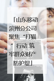 山东移动滨州分公司聚焦“打猫”行动 筑牢群众财产防护堤