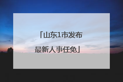 山东1市发布最新人事任免
