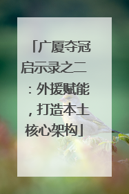 广厦夺冠启示录之二：外援赋能，打造本土核心架构