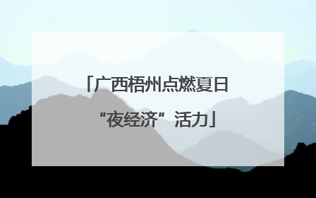 广西梧州点燃夏日“夜经济”活力