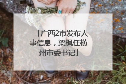 广西2市发布人事信息，梁枫任横州市委书记