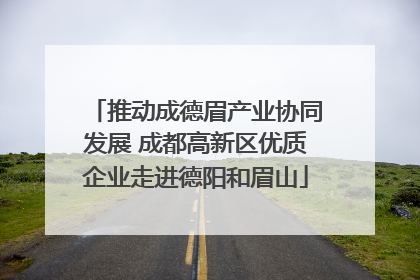 推动成德眉产业协同发展 成都高新区优质企业走进德阳和眉山