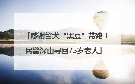感谢警犬“黑豆”带路！民警深山寻回75岁老人