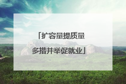 扩容量提质量 多措并举促就业