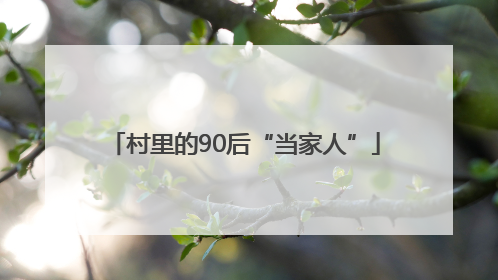 村里的90后“当家人”