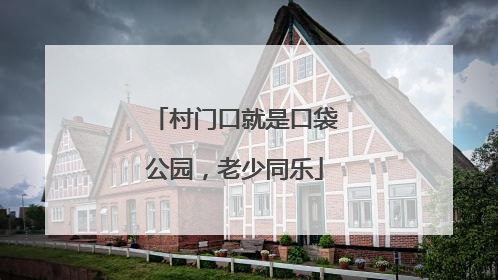 村门口就是口袋公园，老少同乐
