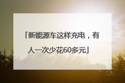 新能源车这样充电，有人一次少花60多元