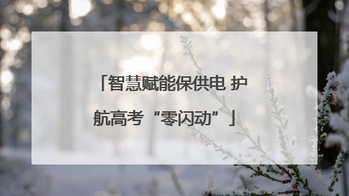 智慧赋能保供电 护航高考“零闪动”