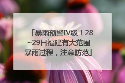 暴雨预警Ⅳ级！28~29日福建有大范围暴雨过程，注意防范