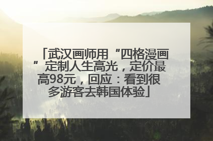 武汉画师用“四格漫画”定制人生高光，定价最高98元，回应：看到很多游客去韩国体验