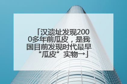 汉遗址发现2000多年前瓜皮，是我国目前发现时代最早“瓜皮”实物→