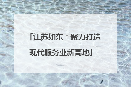江苏如东：聚力打造现代服务业新高地