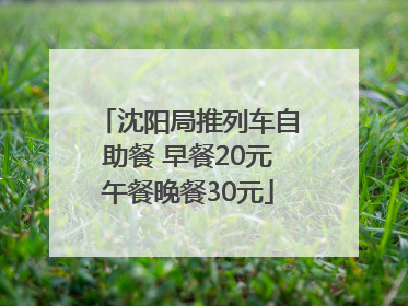 沈阳局推列车自助餐 早餐20元午餐晚餐30元