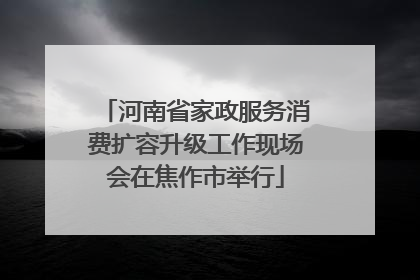 河南省家政服务消费扩容升级工作现场会在焦作市举行