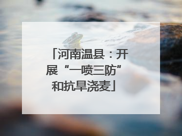 河南温县：开展“一喷三防”和抗旱浇麦