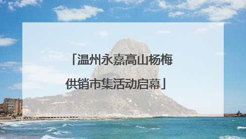 温州永嘉高山杨梅供销市集活动启幕