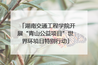 湖南交通工程学院开展“青山公益项目”世界环境日特别行动