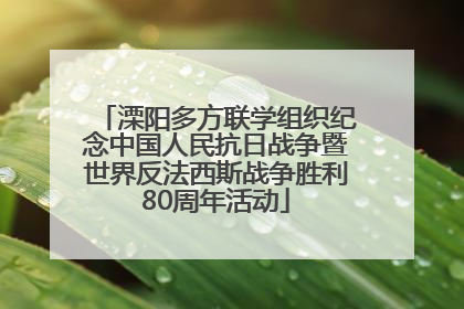 溧阳多方联学组织纪念中国人民抗日战争暨世界反法西斯战争胜利80周年活动