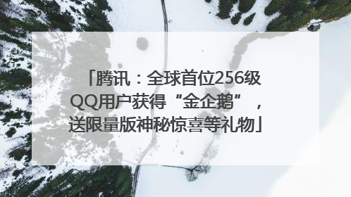 腾讯：全球首位256级QQ用户获得“金企鹅”，送限量版神秘惊喜等礼物