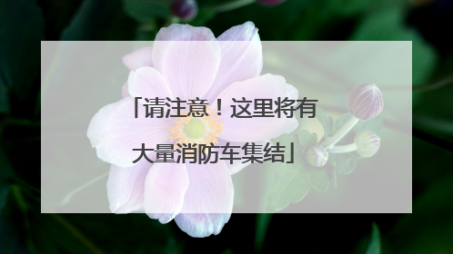 请注意！这里将有大量消防车集结