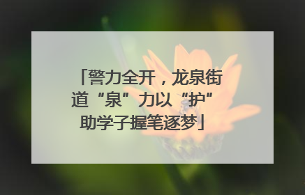 警力全开，龙泉街道“泉”力以“护”助学子握笔逐梦