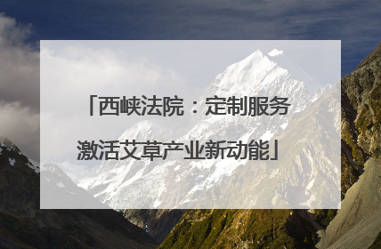 西峡法院：定制服务激活艾草产业新动能