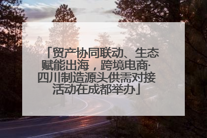 贸产协同联动、生态赋能出海，跨境电商·四川制造源头供需对接活动在成都举办