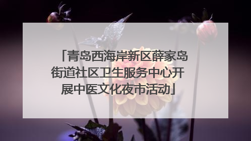 青岛西海岸新区薛家岛街道社区卫生服务中心开展中医文化夜市活动