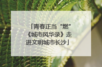 青春正当“燃”《城市风华录》走进文明城市长沙