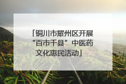铜川市耀州区开展“百市千县”中医药文化惠民活动
