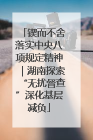 锲而不舍落实中央八项规定精神｜湖南探索“无扰督查”深化基层减负