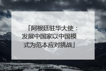 阿根廷驻华大使：发展中国家以中国模式为范本应对挑战