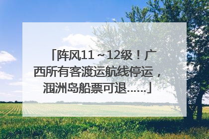 阵风11～12级！广西所有客渡运航线停运，涠洲岛船票可退……