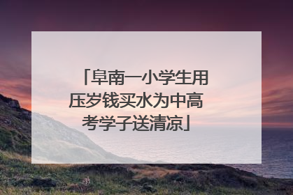 阜南一小学生用压岁钱买水为中高考学子送清凉
