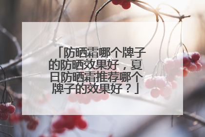 防晒霜哪个牌子的防晒效果好，夏日防晒霜推荐哪个牌子的效果好？