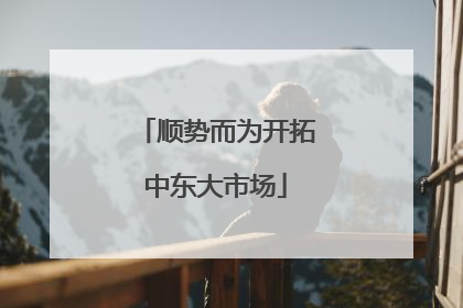 顺势而为开拓中东大市场