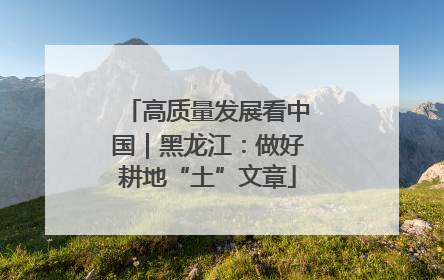 高质量发展看中国｜黑龙江：做好耕地“土”文章