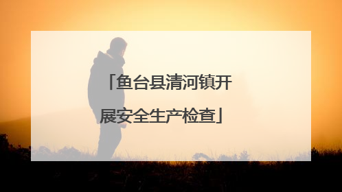 鱼台县清河镇开展安全生产检查