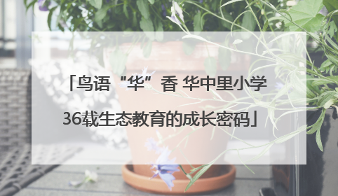 鸟语“华”香 华中里小学36载生态教育的成长密码
